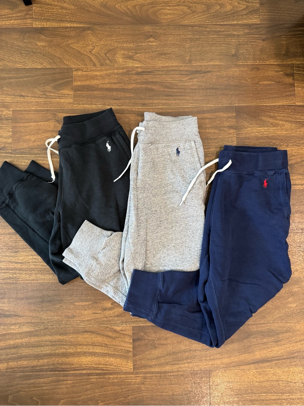 Polo Ralph Lauren Men’s Small Fleece Jogger Sweatpants Lot of 3 Black Gray Navy